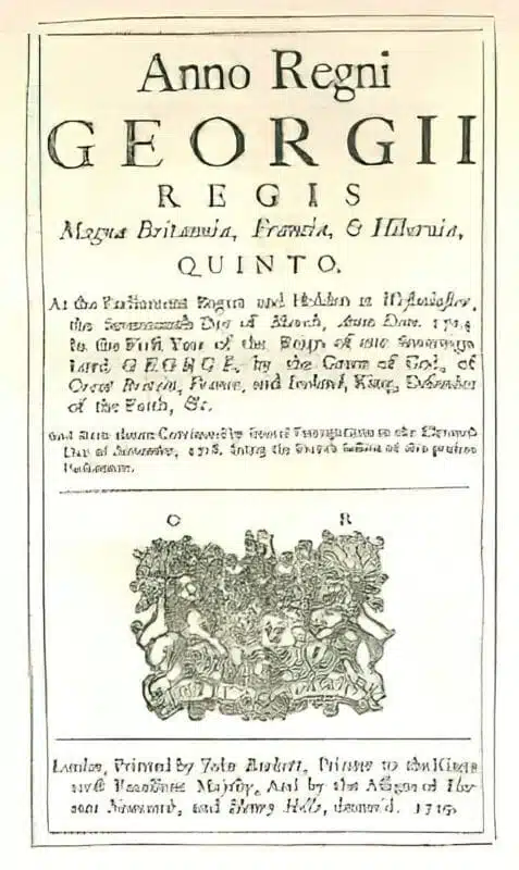 1719 Acts for the Repair of the Piers