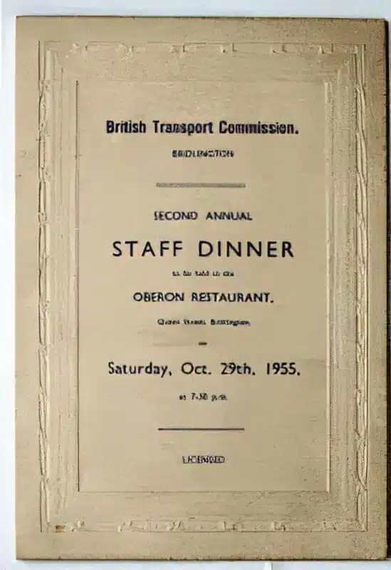 British Transport Commission Staff Dinner, 1955