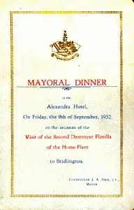 Mayoral Dinner, 9th September, 1932