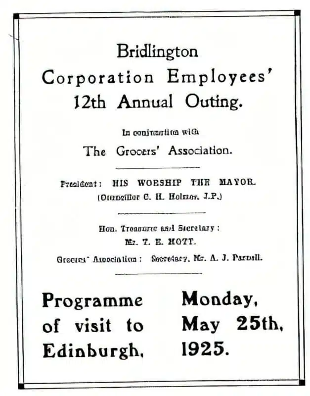 Bridlington Corporation Employees’ 12th Annual Outing, 1925