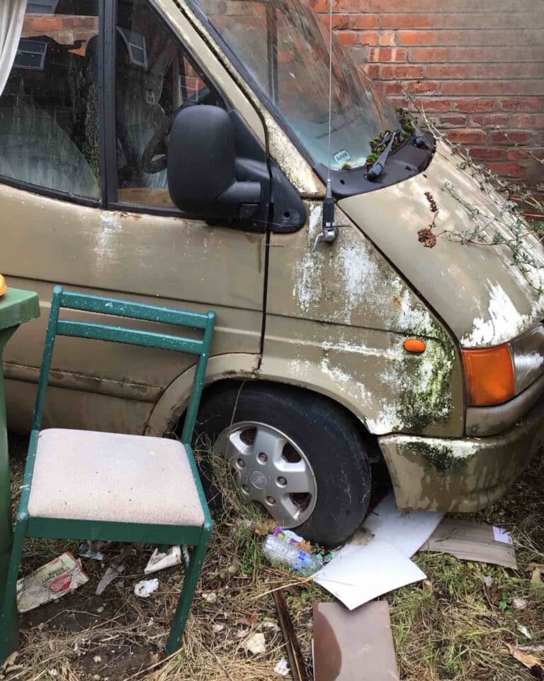 The camper van was abandoned behind Quay Road, Bridlington.